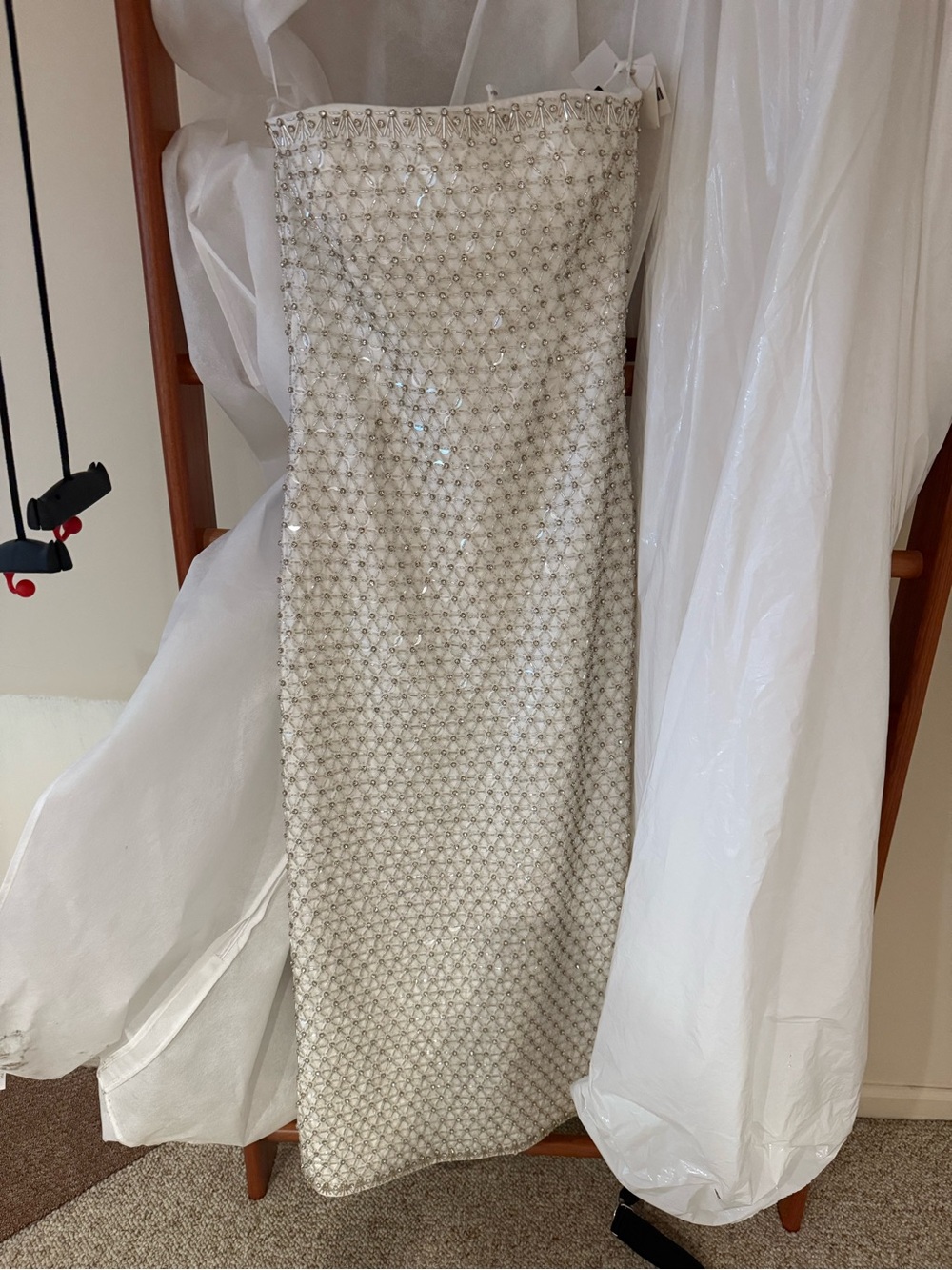 Vanessa Embellished Midi Dress( bustle alterations have been made)